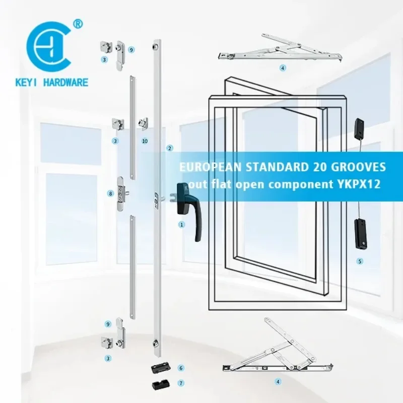 KEYI High Quality Aluminum Tilt And Turn Window And Door Hardware System Accessories