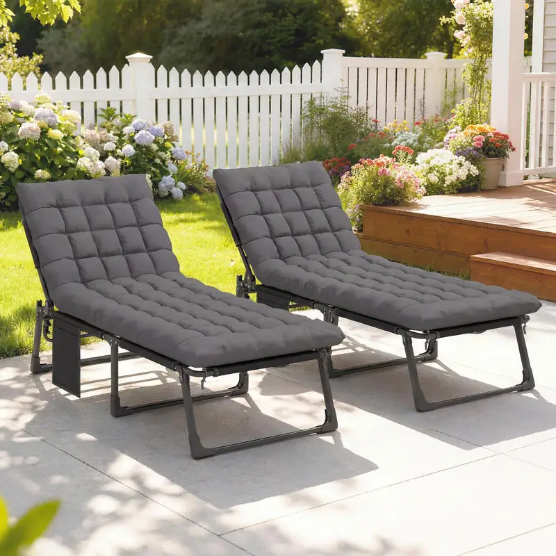 chaise longue da esterno con struttura in acciaio