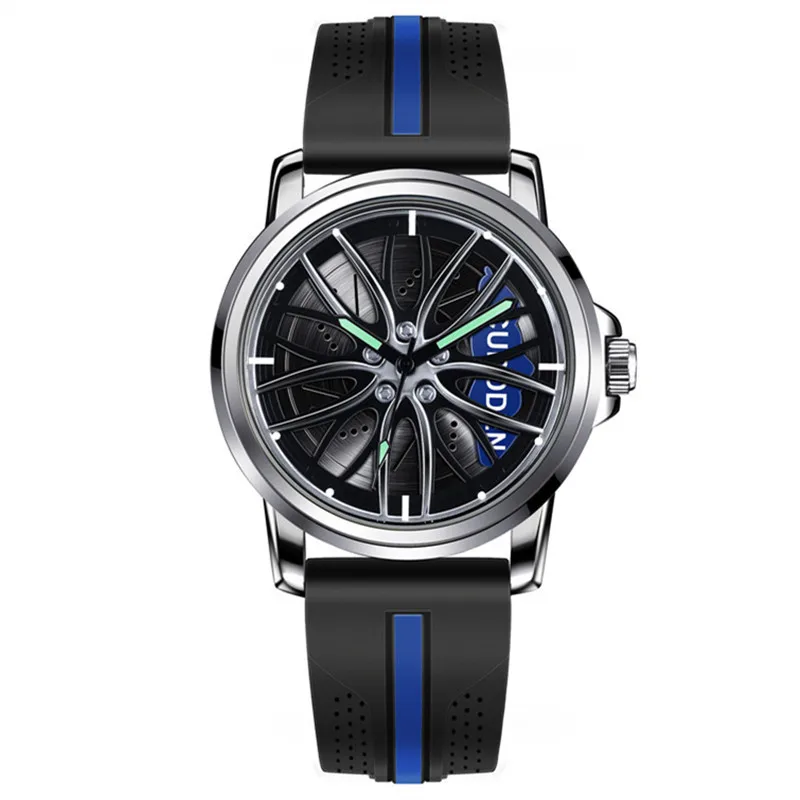 New Watches Men Fashion Sports Creative Car Wheel Rim Design Hip Hop Quartz Watch Man Male Clock Relogio Masculino Drop Shipping