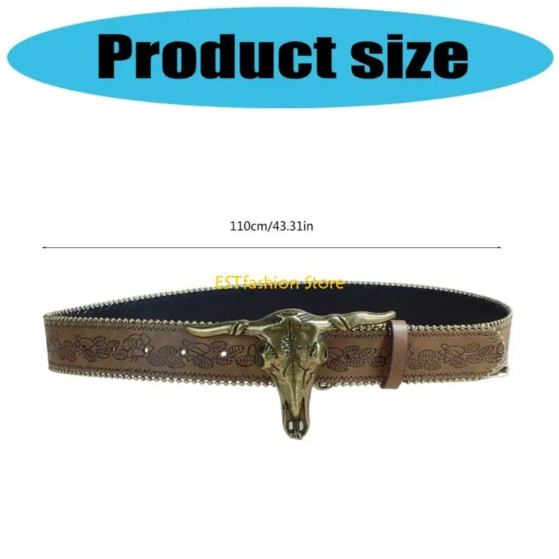 حزام Y5GC متين ذو طابع غربي وحزام خصر قابل للتعديل وإبزيم معدني للإغلاق #6