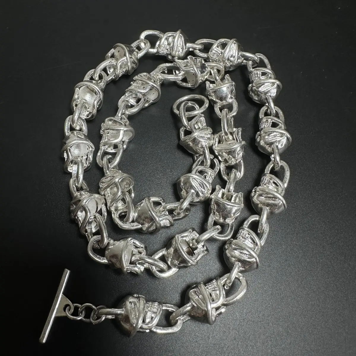 S925 Tibetan Silver Unisex Handmade Premium Skull Necklace, Lucky Wealth-Attracting Necklace for Men