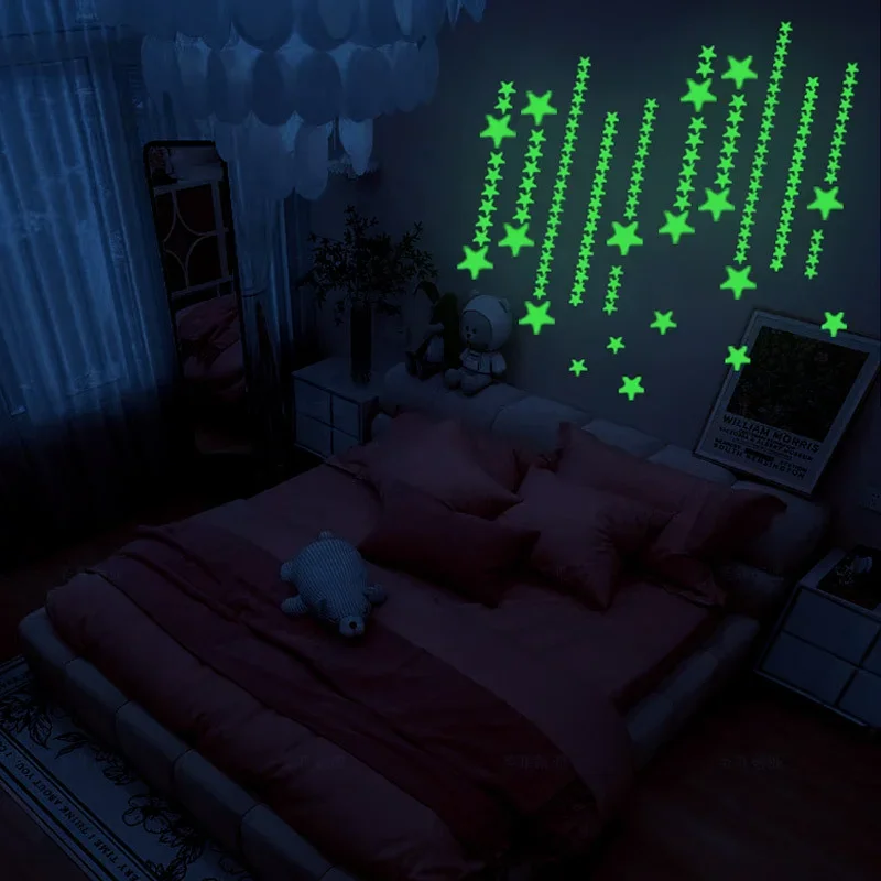 Kids Rooms Wall Stickers Luminous Dots Stars Ceiling Wall Decals Glowing Stickers Wall Decals Glow in The Dark Home  Room Decor