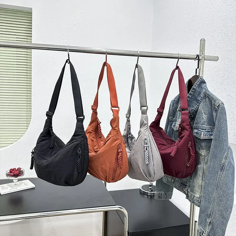

Women Hobo Sling Bag Multi-pockets Crescent Crossbody Bag Large Capacity Daily Messenger Bag Adjustable Strap Outdoor Travel Bag