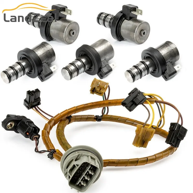 46313-39051 Only Line/5PCS Solenoids/1Set Transmission Solenoids with Wire Harness For Mitsubishi Kia Hyundai F4A41 F4A51 F4A42