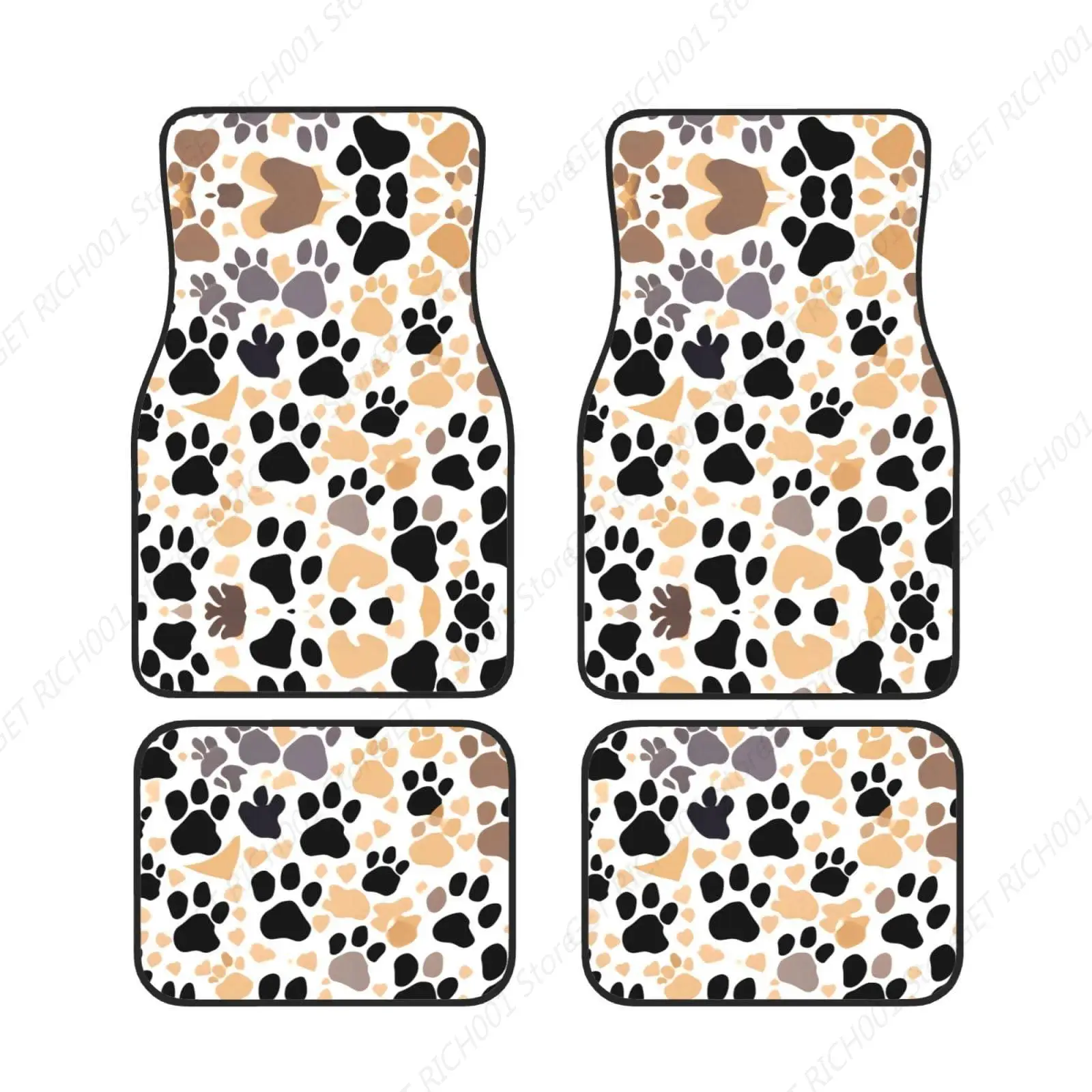 

Alfombrilla Para Pies Coche Con Estampado Patas Perro, Juego Completo 4 Piezas, Mejora El Estilo Y La Comodidad Su Coche Co