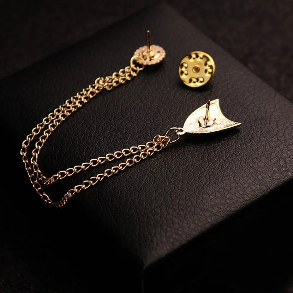 

Charm Suit Accessories Fashion Lapel Pins Mask Tassel Chain Brooch Women Men Tassel Brooches Brooch