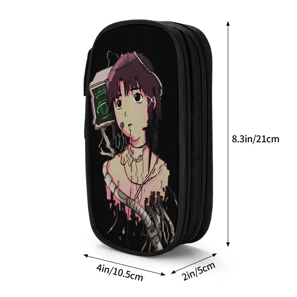 التجارب التسلسلية Lain الخيال العلمي مقلمة أنيمي مقلمة القلم للطلاب حقيبة تخزين كبيرة الطلاب مدرسة هدية القرطاسية