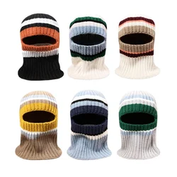 Winter Hat for Women Men Striped Balaclava Women's Warm Wool Hat Beanie Cold Cycling Ear Protection Ski Hat