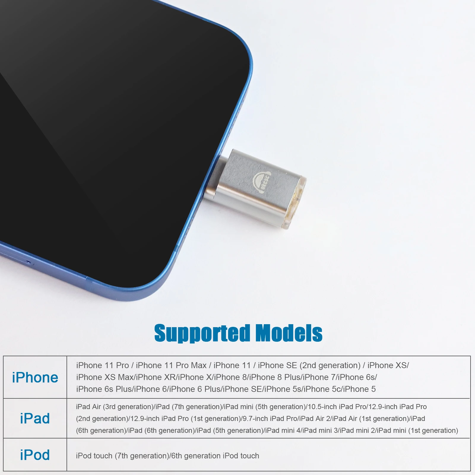 okcsc TC35 Audio 3.5mm Hi-Res DAC Adapter Connector For iPhone 13 12 11 Pro iPad iPod Above