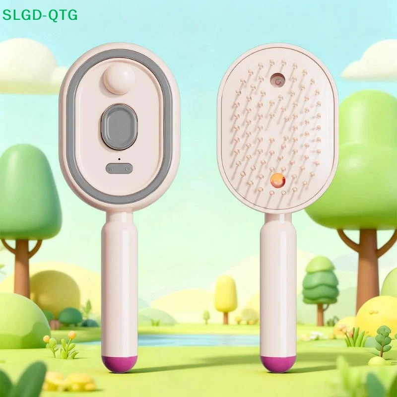 Hot 1Set 3In1 Electric Spray Air Cushion Massage Comb Self Cleaning Steam Essential Oil Rechargeable For Frizzy Hair Scalp Care