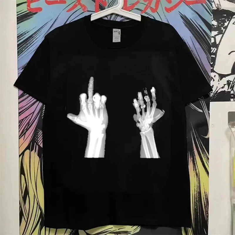 

European and American unisex retro street dark orthopedic CT special print y2k gothic style Harajuku top trendy T-shirt