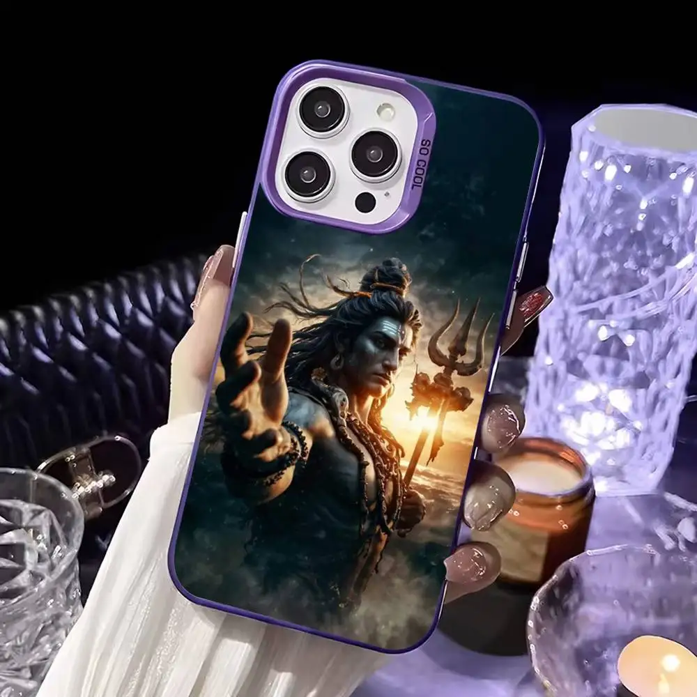 حافظة هاتف Lord Shiva Hindu G-God Buddha لهاتف iPhone17,16,15,14,13,12,11,Mini,Pro,SE,MAX,plus,Purple Matte غطاء سيليكون #3