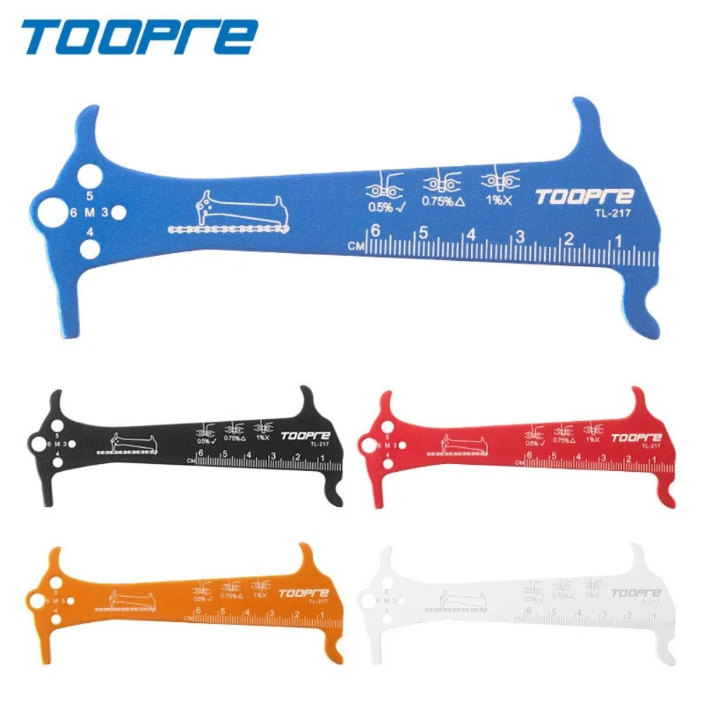 

TOOPRE Bike Chain Checker Aluminum Alloy Bicycle Chain Wear Indicator Multi-function Bike Chain Measuring Ruler Bike Accessories