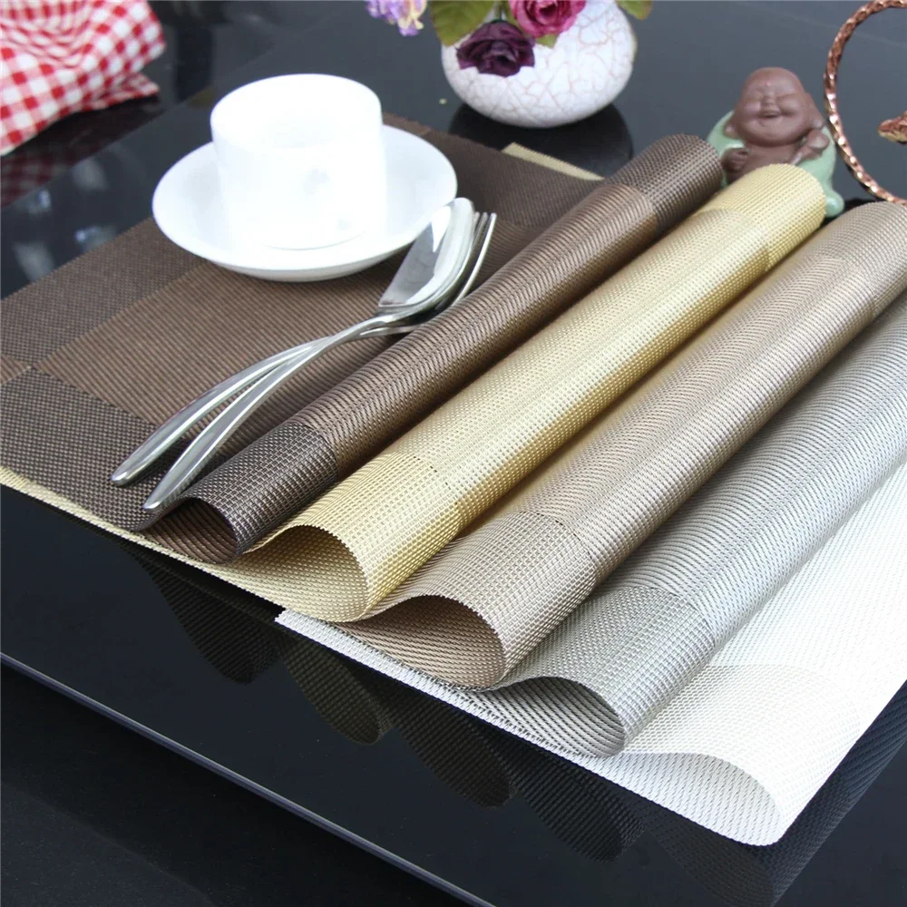 4Pcs/lot Placemat Fashion Pvc Dining Table Mat Disc Pads Bowl Pad Coasters Waterproof Table Cloth Pad Slip-Resistant Pad