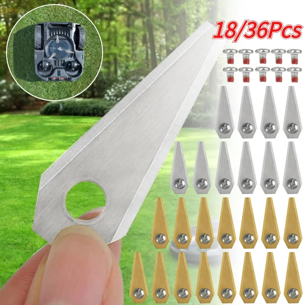 18/36Pcs Grass Cutter Blade Anti-rust for Bosch Indego 800 1000 1200 Stainless Steel Automatic Moving Machine Replacement Blade