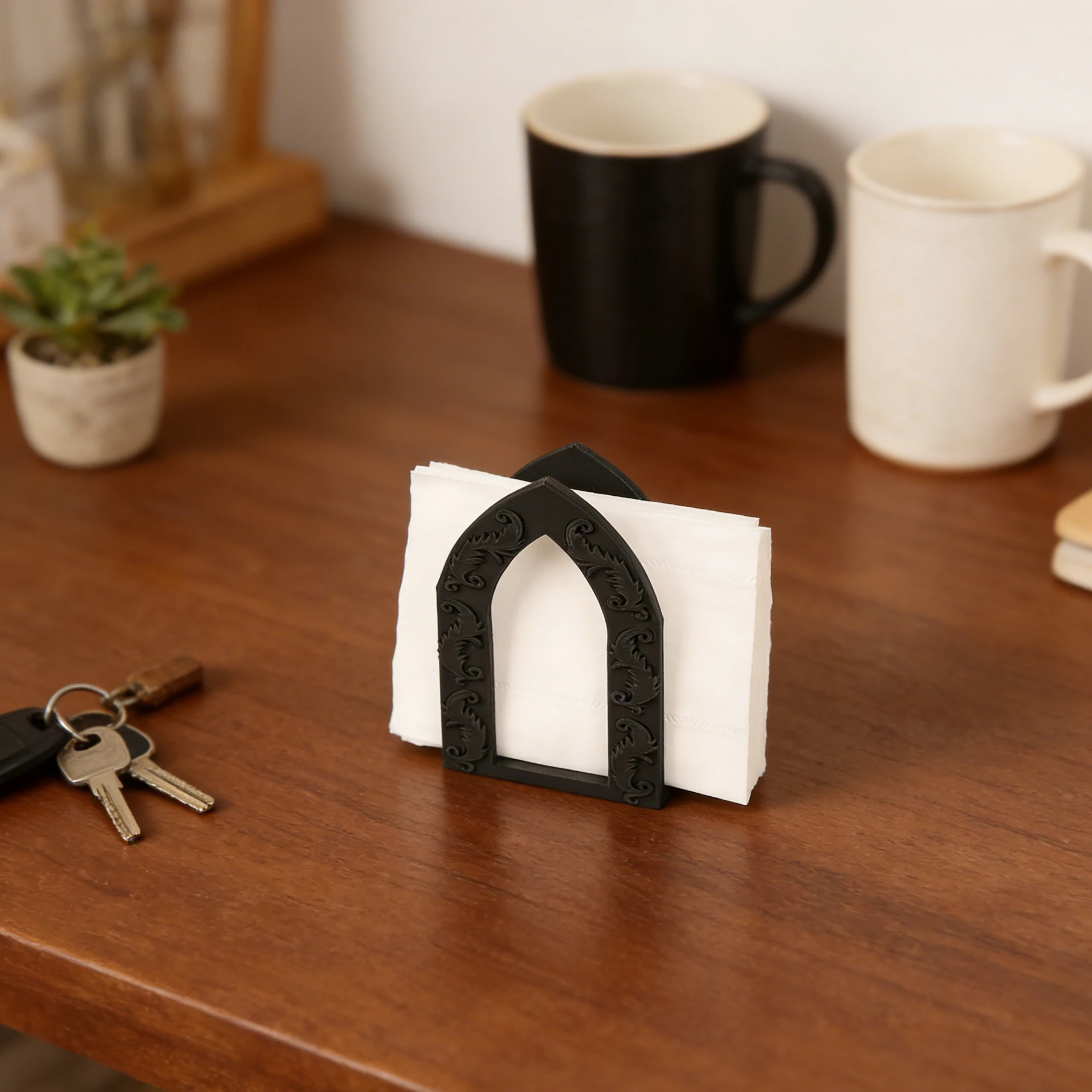 

Держатель для салфеток в готическом стиле для декора дома и рабочего стола в ретро-стиле, имитирующий церковную арку