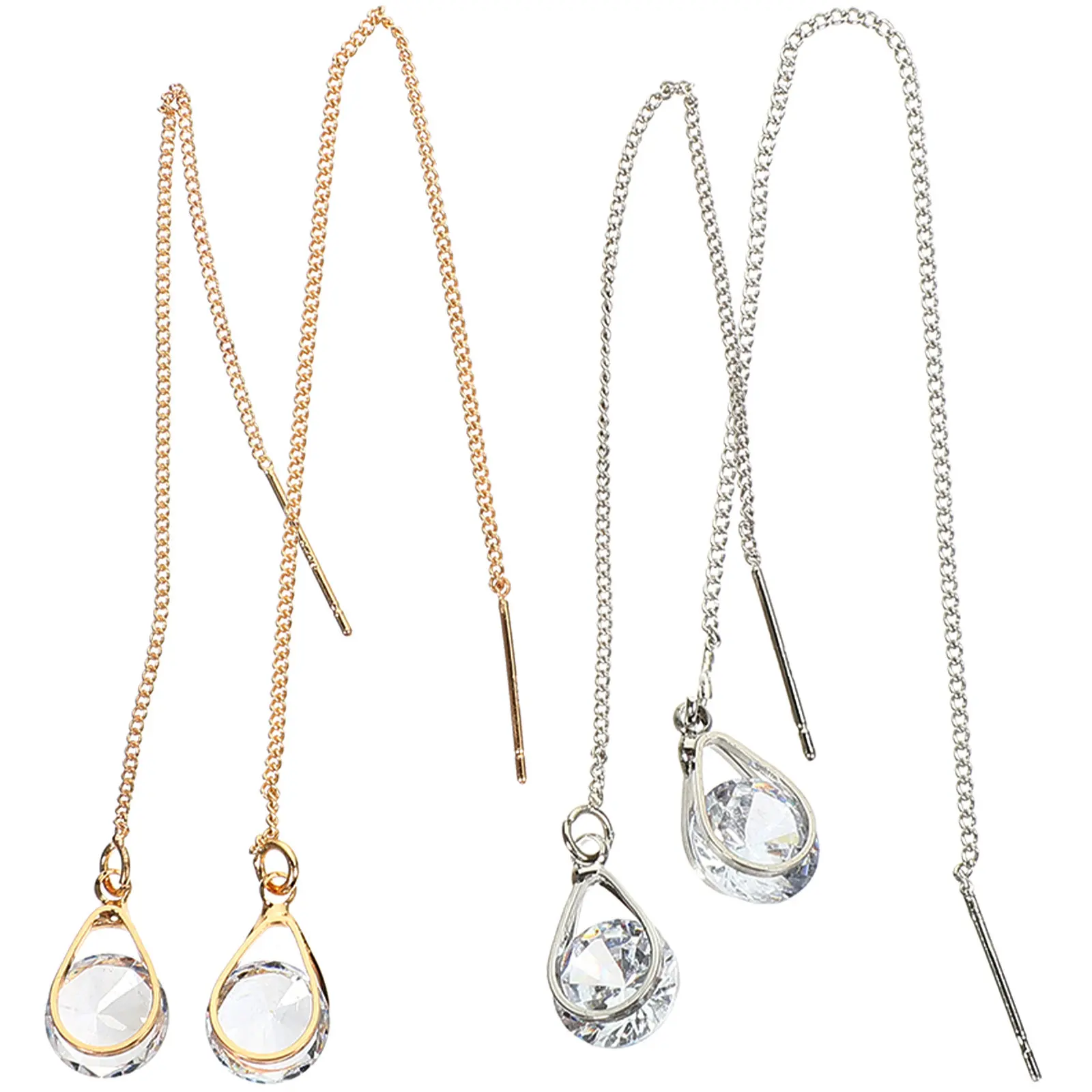 2 Pairs Dangle Earrings for Teen Drop Women Threaders Trendy Tassel Ladies Statement Teenagers