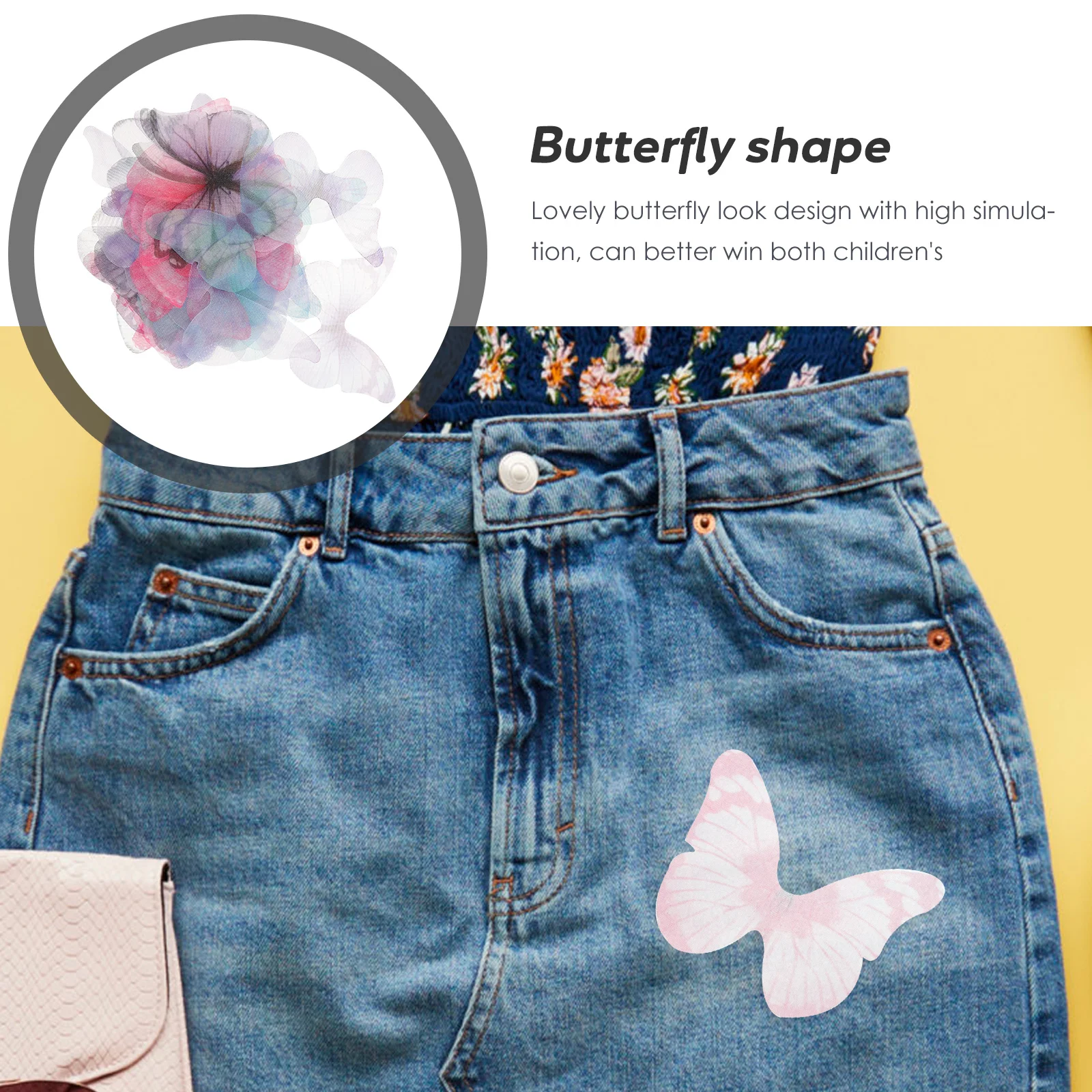 

40pcs Fabric Butterflies Appliques Diy Craft Embellishments For Clothes Decor Hair Accessories Costume Hats Bags Sewing Charms