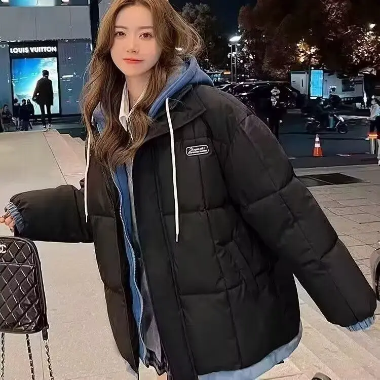 

Мужская зимняя утепленная куртка на флисовой подкладке в стиле Харадзюку, простая модная хлопковая куртка с длинными рукавами на молнии для молодежи