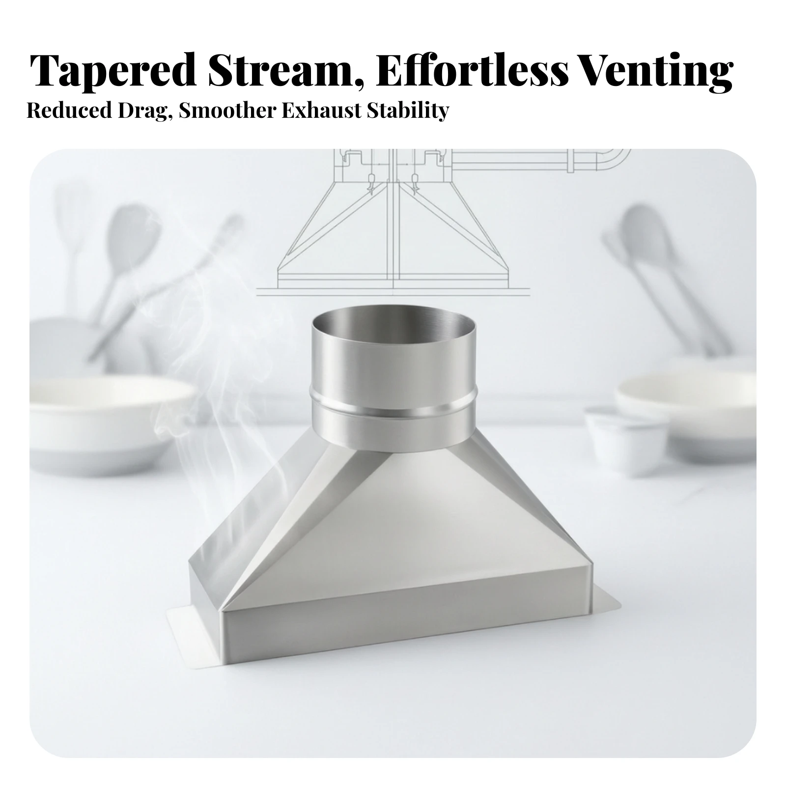 Rectangular to Round Duct Transition Adapter Smooth Interior Microwave Vent Kit Vent Kit with Gloves and Tape Rust-Resistant
