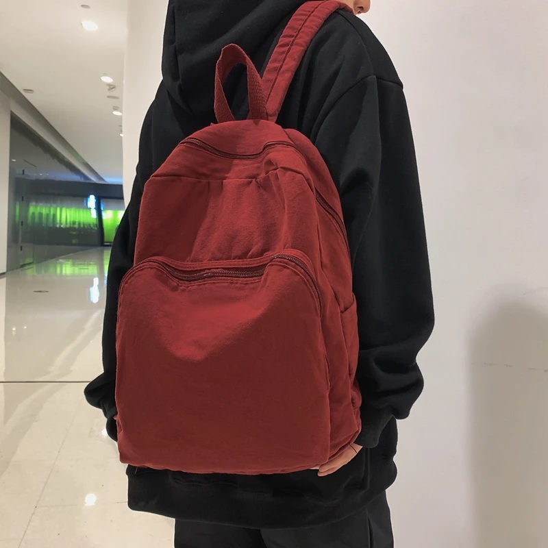 Mochila escolar de lona para hombre y mujer, bolso de viaje para estudiantes, ideal para ordenador portátil