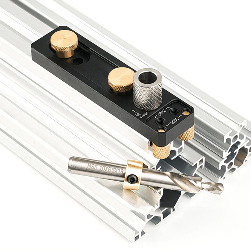 ABPQ-Track Drill Guide With Sliders Countersunk Step Drill Guide Punch Connection Tool Hole Punching Guide Tools Punch Aid