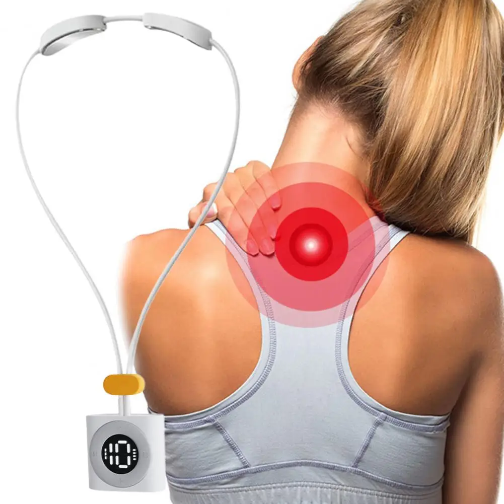 

500mAh Neck Massager With Heat Screen Display USB Rechargeable 4 Modes 15 Levels Massage Pain Relief Mini 3 Levels Adjustable
