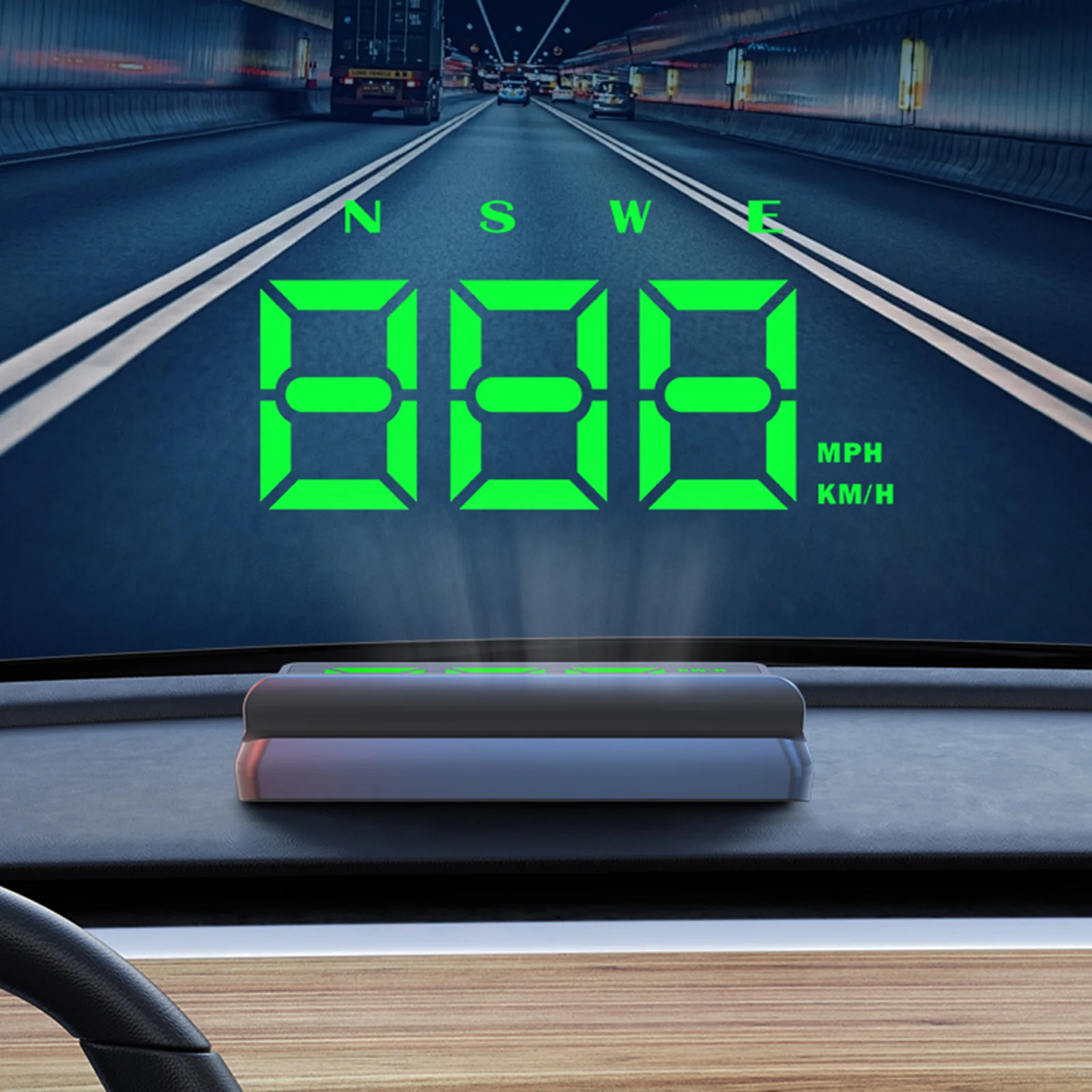 Cars HUD Heads Up Display with Overspeed Alarm&Auto Brightness Adjustment Vehicle Secure Monitor for Improving Driving Safety