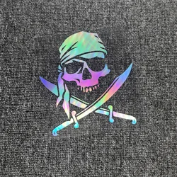 Car Stickers Skulls Blades Pirates Crossbones Funny Reflective Decals For Window Trunk Windshield Bumper Motorcycles