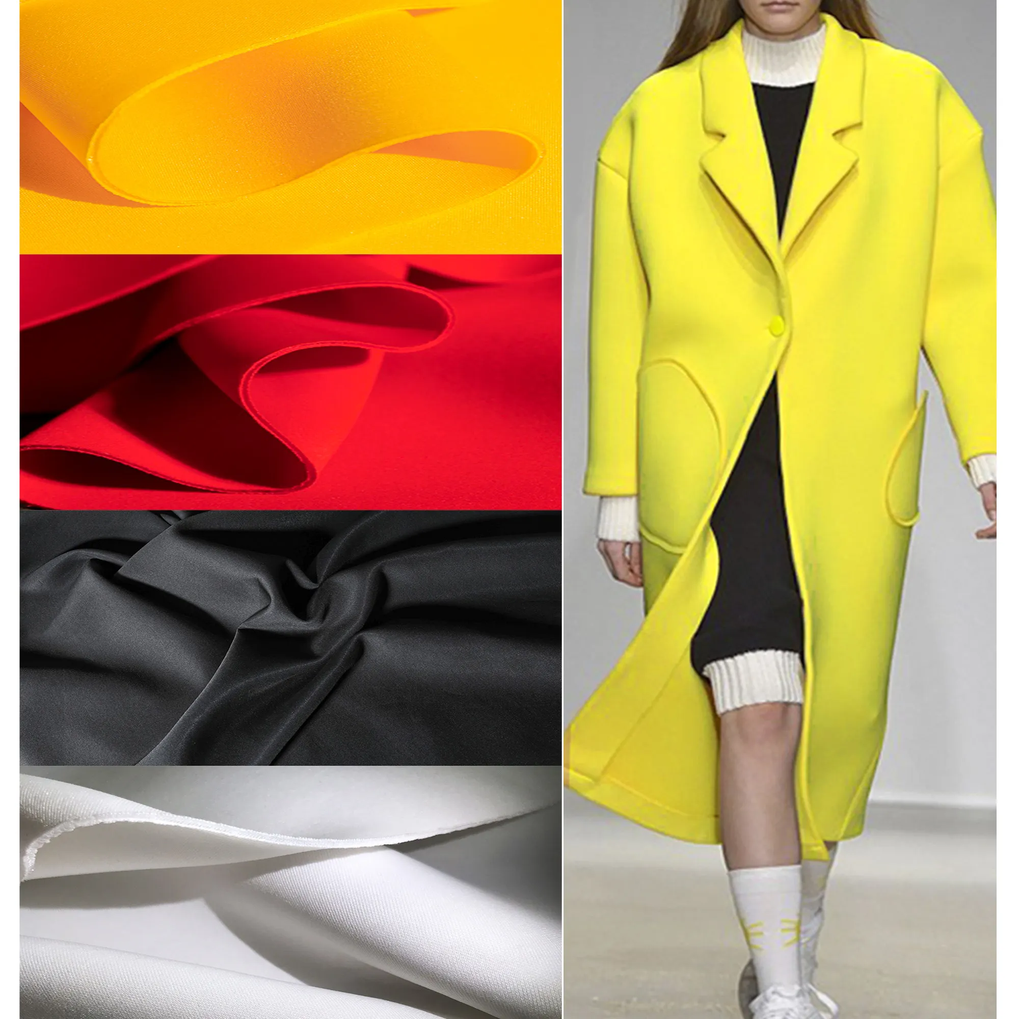 Thickened Air Layer/Space Cotton Printed Cloth Creative Profile Elastic Knitted Bubble Air Layer Coat Skirt Fabric