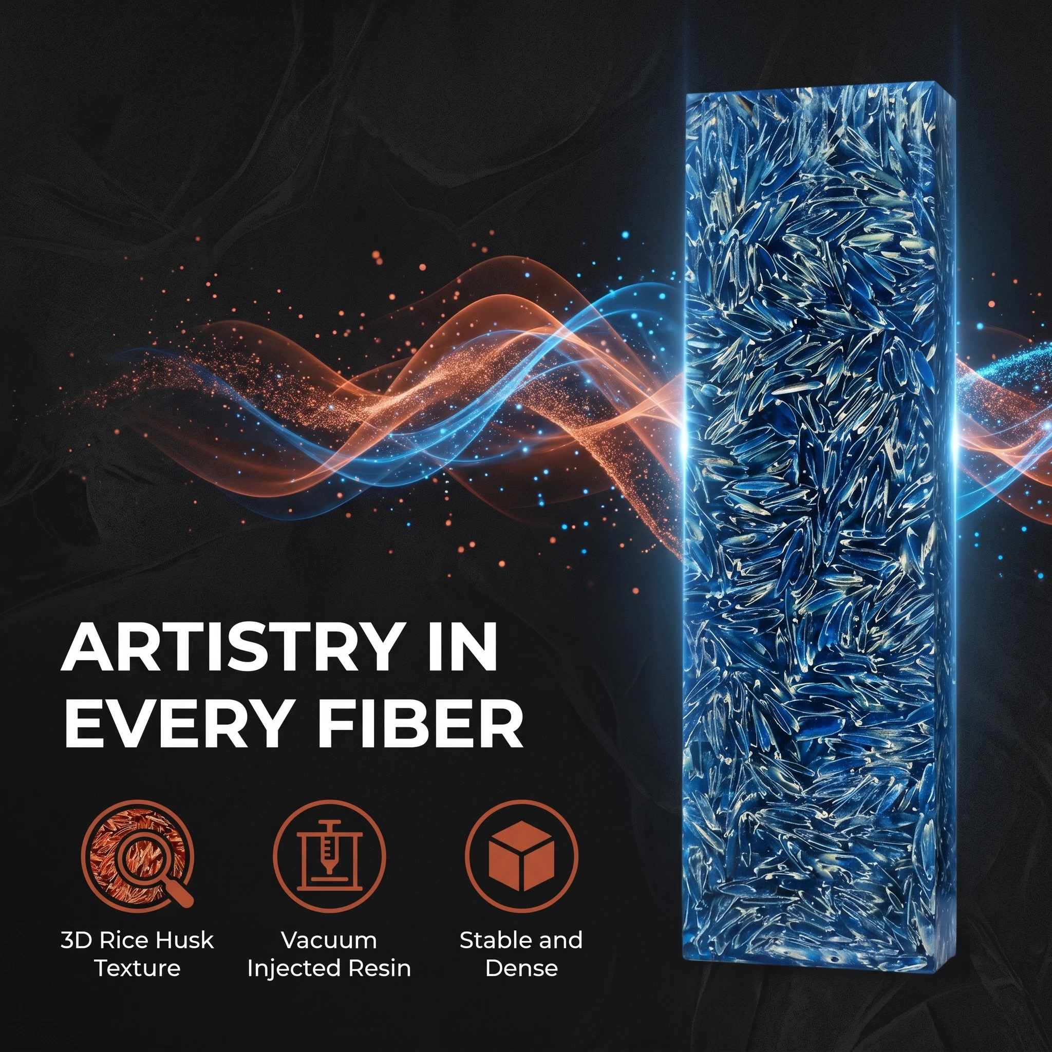Resin-granulated Husk Knife Handle Composite Handle Material