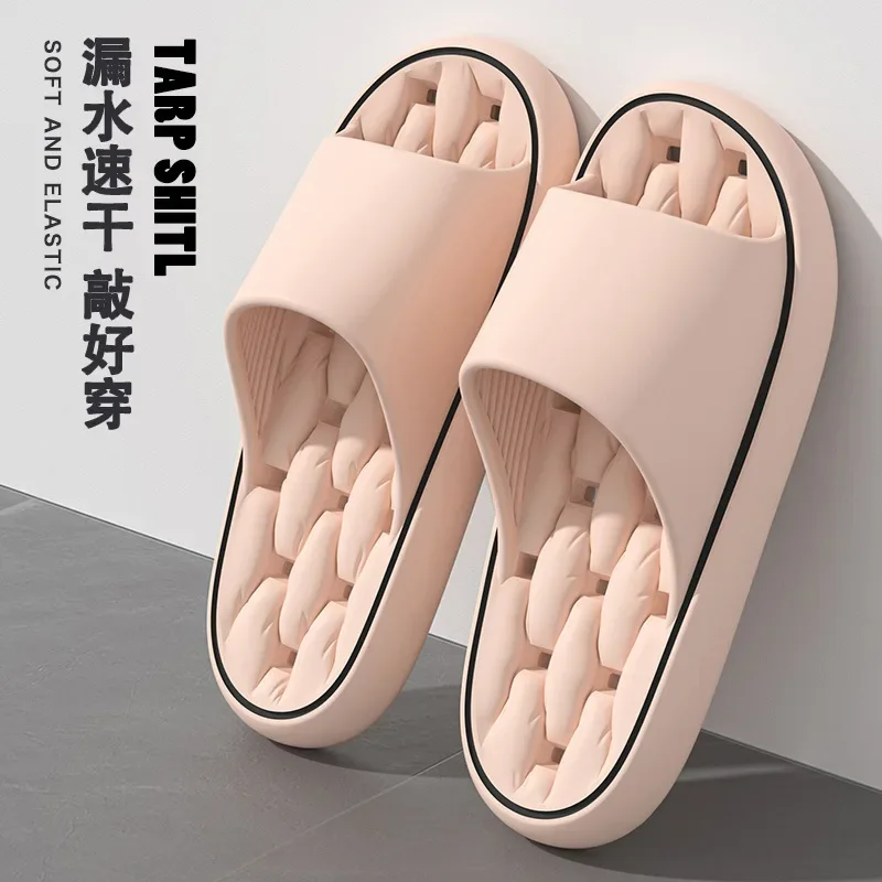 Man Slippers for Men Anti-slip Men's Summer Slippers Mute House Shoes Hollow Flip Flop Wear-resistant Bathroom Mop The New 2024 - Image 3