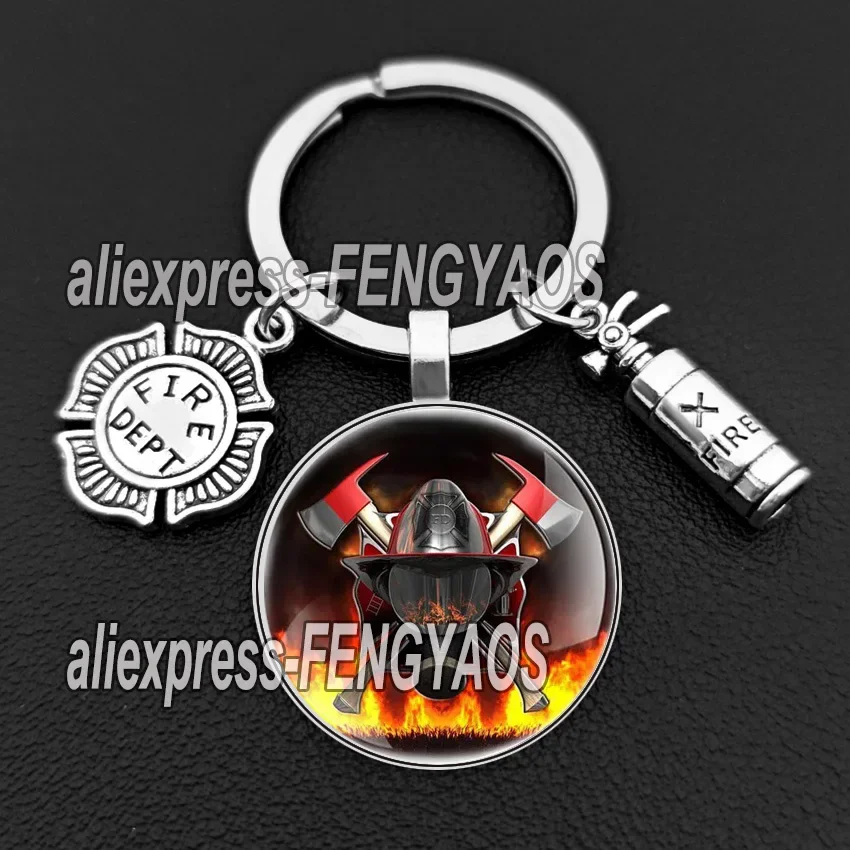 New Arrival Classic Firefighter Key Chains Emergency Rescue Design Keychains Gift for Firefighters