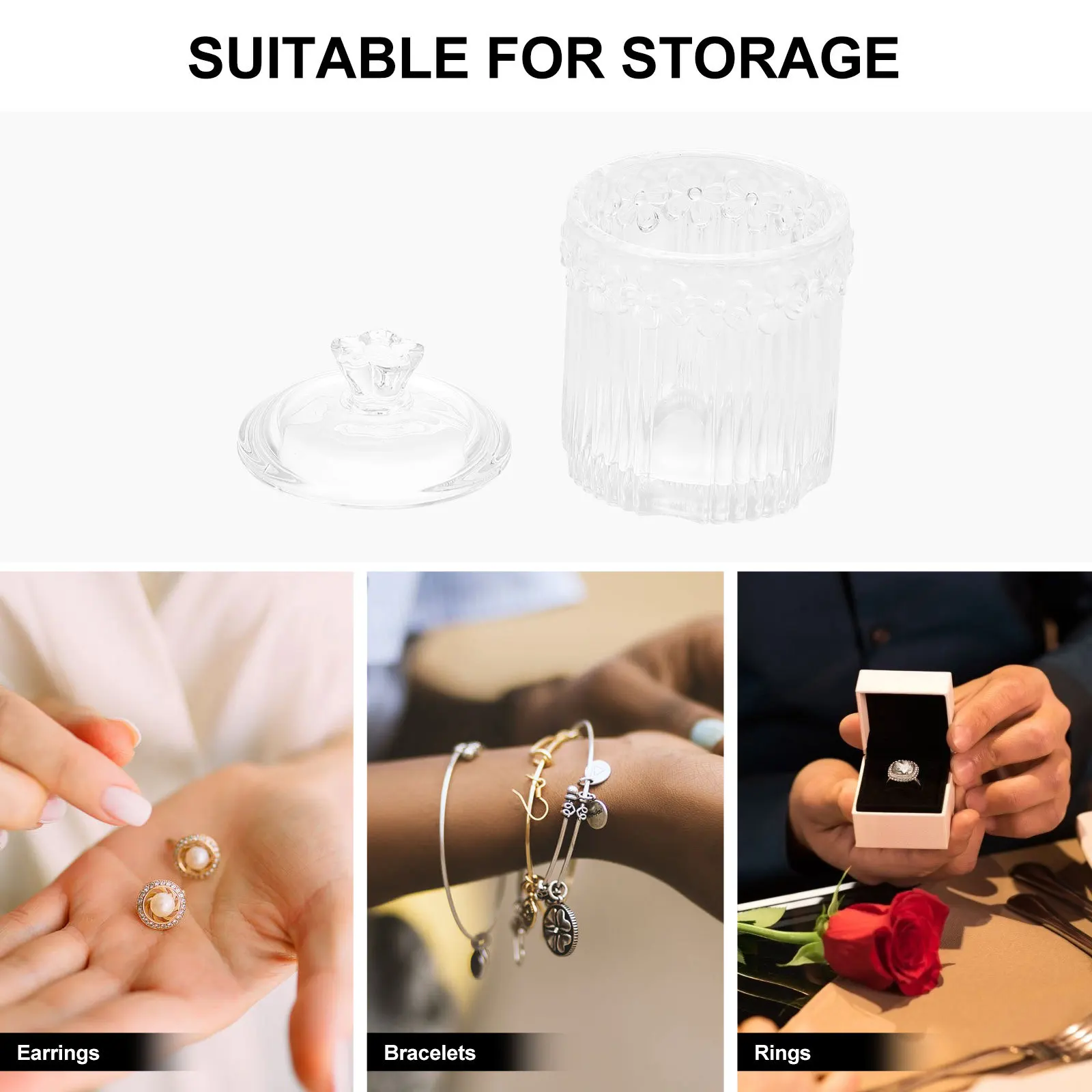 

Retro Glass Bottle Jewelry Container Elegant Display Organizer No Fade Deform Suitable for Home Stores and Boutiques