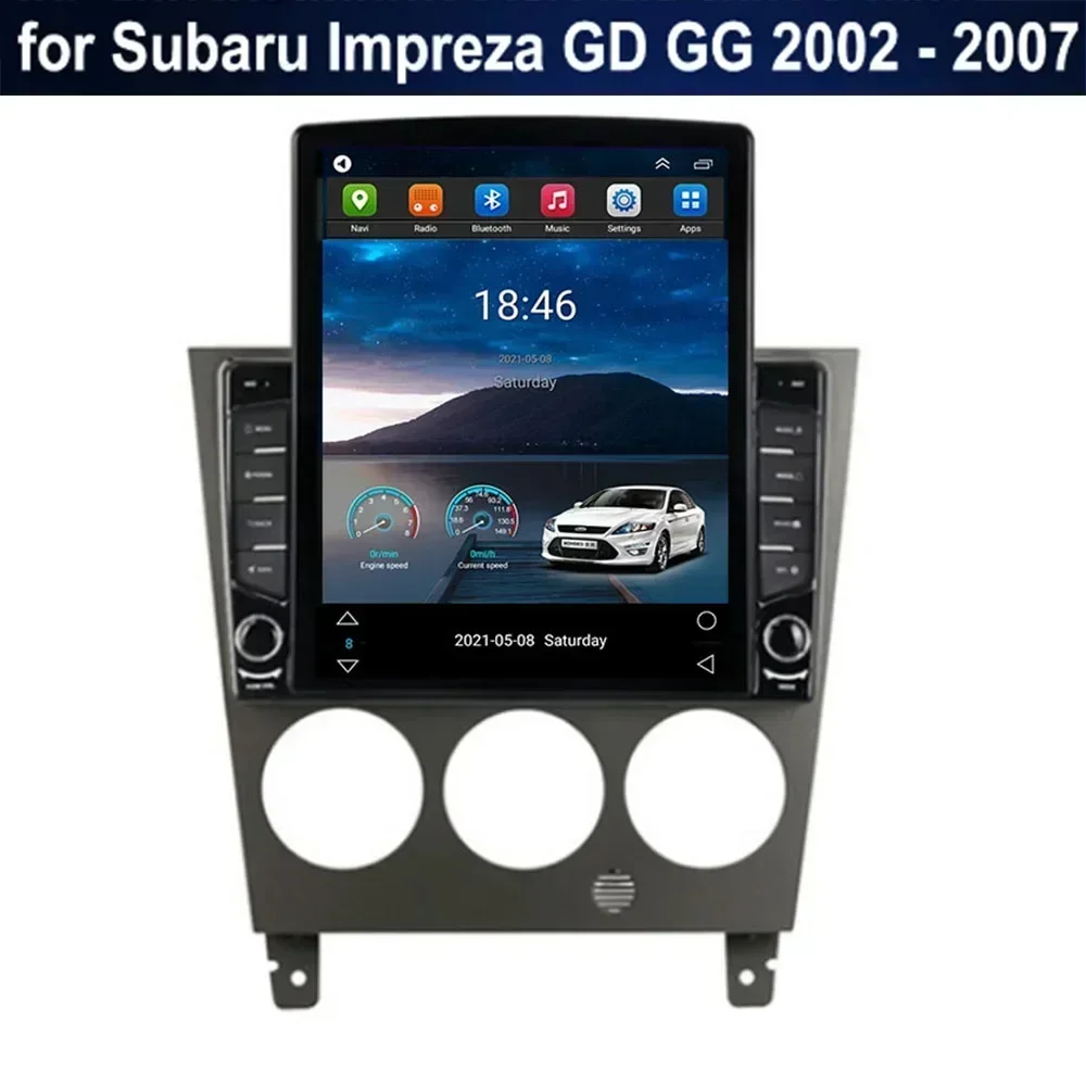 Для Tesla Style 2 Din Android 13 Автомобильный радиоприемник для Subaru Impreza GD GG 2002-2007 Мультимедийный видеоплеер GPS Стерео Carplay DSP