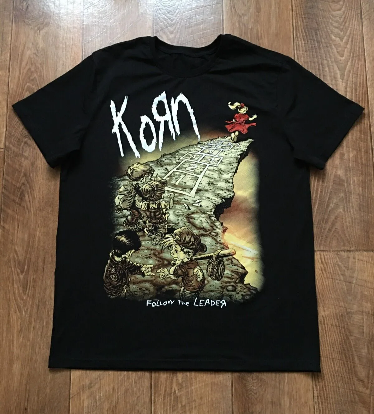 Korn Follow The Leader T-Shirt Double-Sided Nu Metal Tee Men\'s Size XL