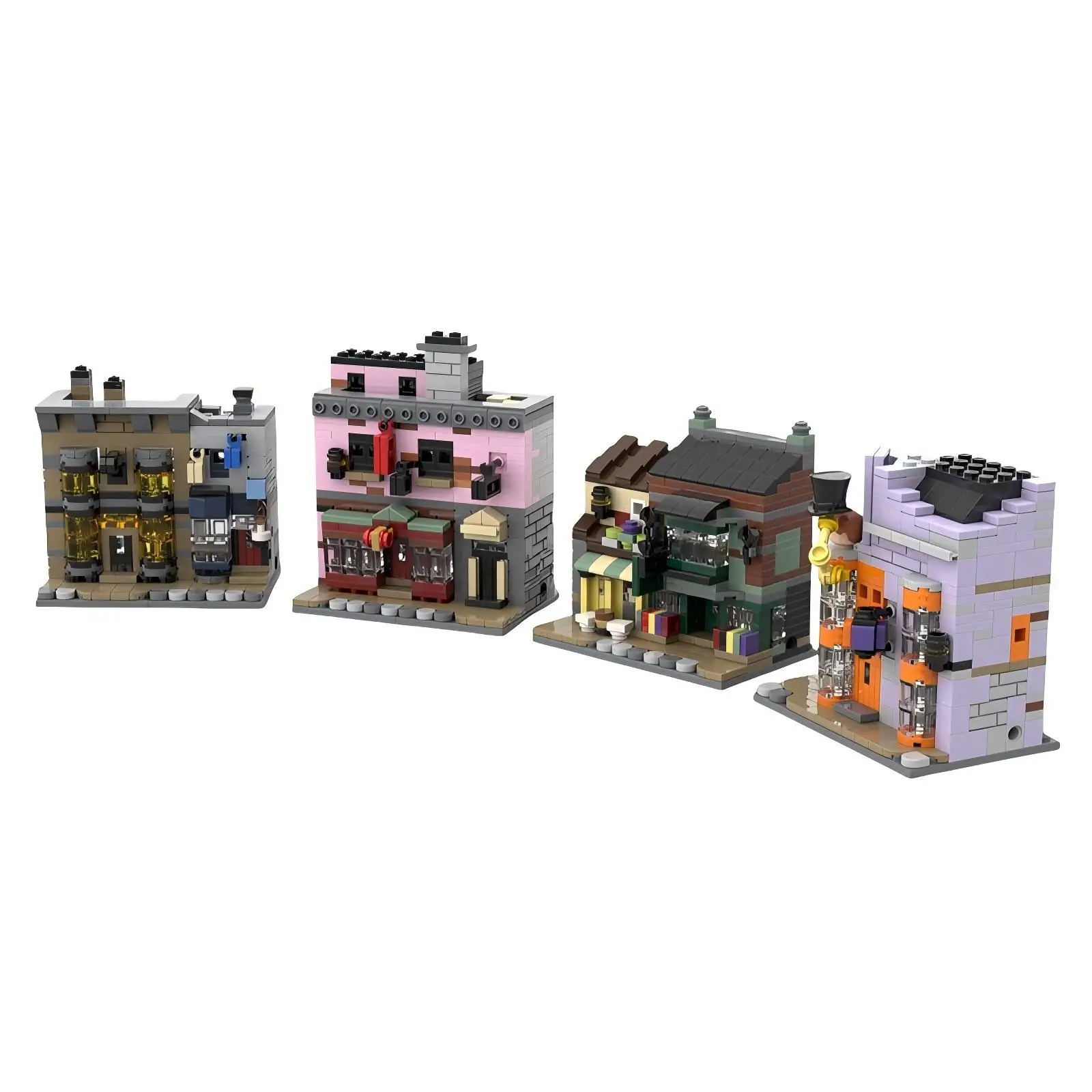 Moc série de filmes quentes modelo de arquitetura mágica diagoned street view beco blocos de construção conjunto diy montagem das crianças brinquedos presente