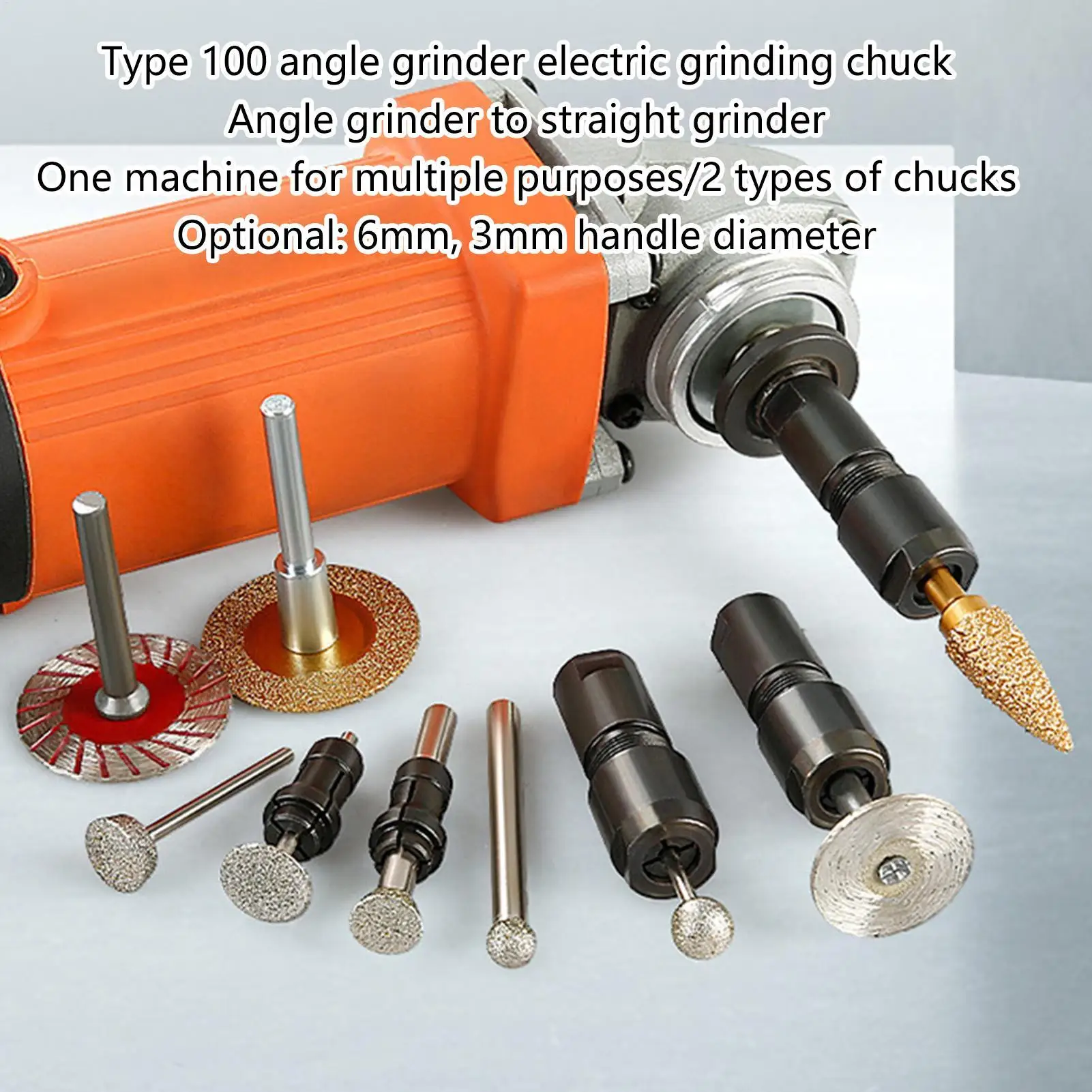 

Straight Grinder Conversion Head Angle Grinder Converted Direct Grinding Conversion Head Collet Adapter Grinders Power Tools