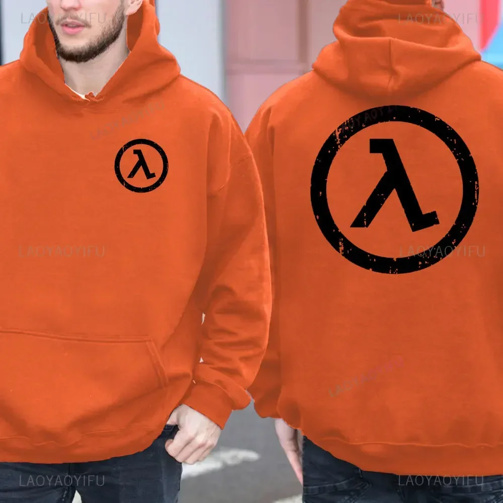 Klassieke 80's 90's Half-Life Games Retro Hoodie Kleding Half-Life Grafische Dubbelzijdige Print Gordon Freeman Heren Herfst Sweatshirt