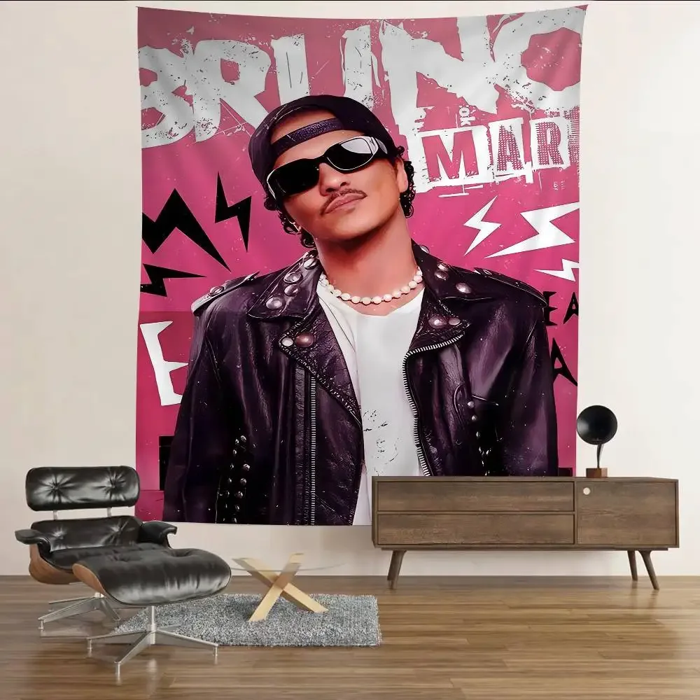 B-bruno Mars Singer Printed Large Wall Tapestry Hanging Tarot Hippie Wall Rugs Dorm Art Home Decor