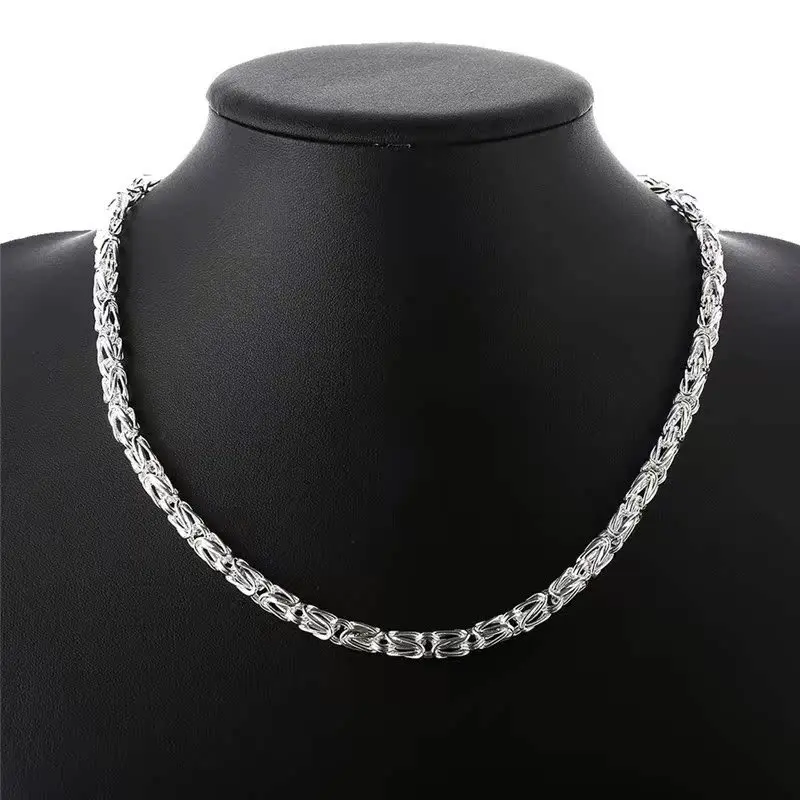 S925 Sterling Silver Women's Necklace Men's New Fashion Jewelry Personalized Versatile Retro Punk party Hollowing out chain