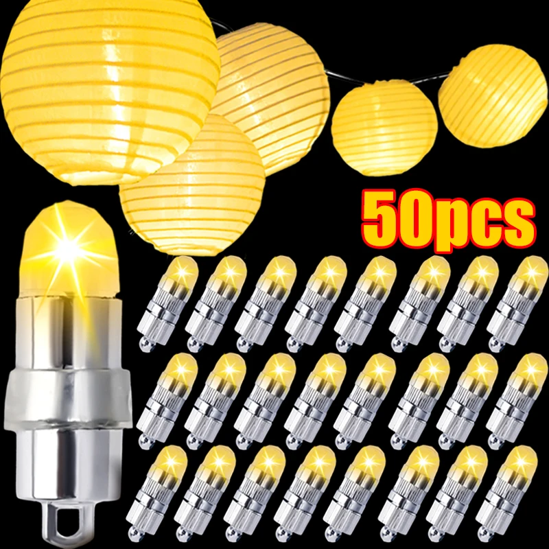 50/1PCS Lampadina a palloncino a LED Mini lampadine con ganci per appendere per palloncini Lanterne Luci interne alimentate a batteria Luce esterna