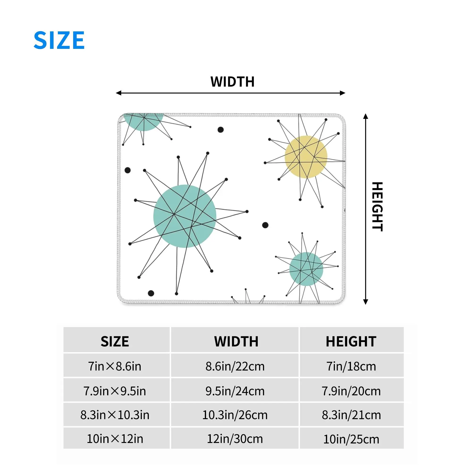 فرانسيسكان ستاربرست منتصف القرن العصر الذري ماوس الوسادة الكمبيوتر لوحة المفاتيح ماوس حصيرة ألعاب الكمبيوتر المحمول حصيرة مكتبية الجدول الحصير