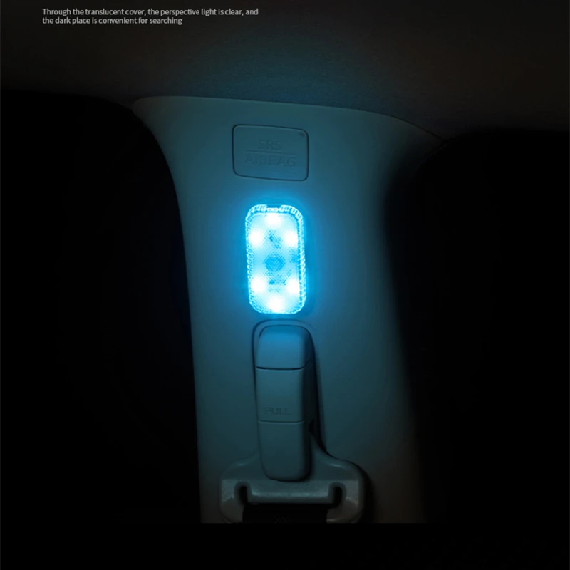 LED Touch Light Mini Wireless Car Interior Lighting Auto Roof Ceiling Reading Lamp for Door Foot Trunk Storage Box USB Charging