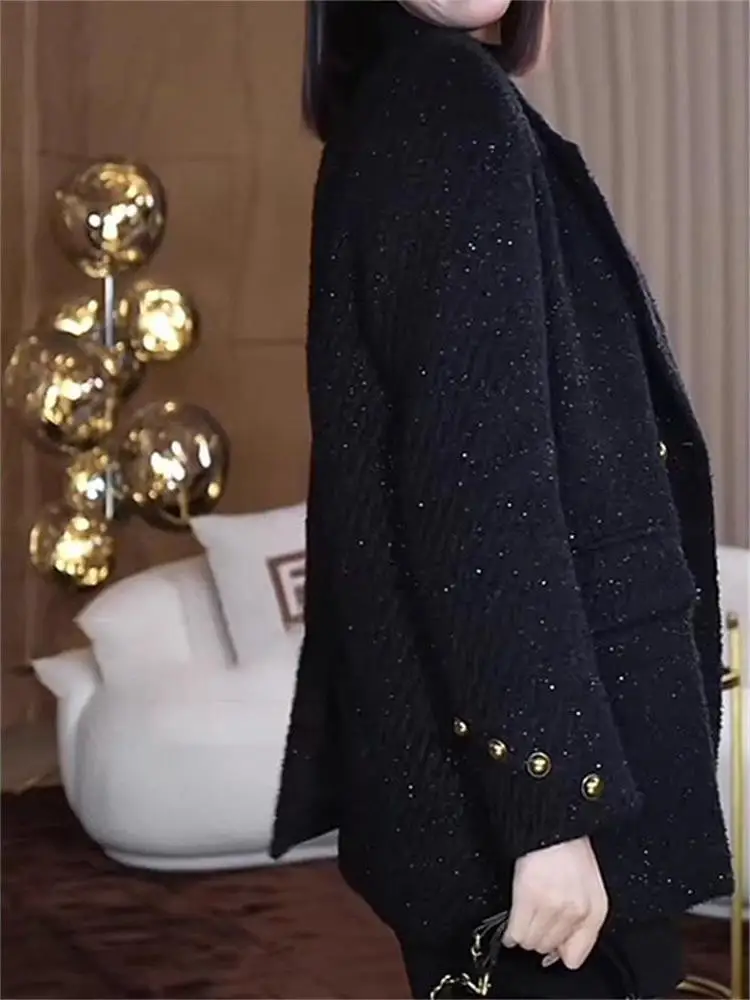 Ele Bla Abito casual con risvolto da donna Faionable plus Size Primavera Autunno Nuovo Sle Produzione cinese Cappotto lungo Sve ort