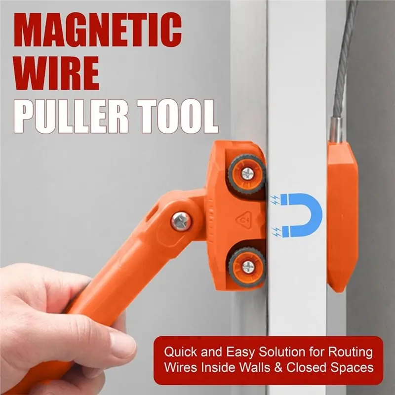 RABIT AS59Magnetic Wire Puller, High Strength Magnet Cable Puller With Stainless Leader, Stud Finder For Electrical Wall Wiring