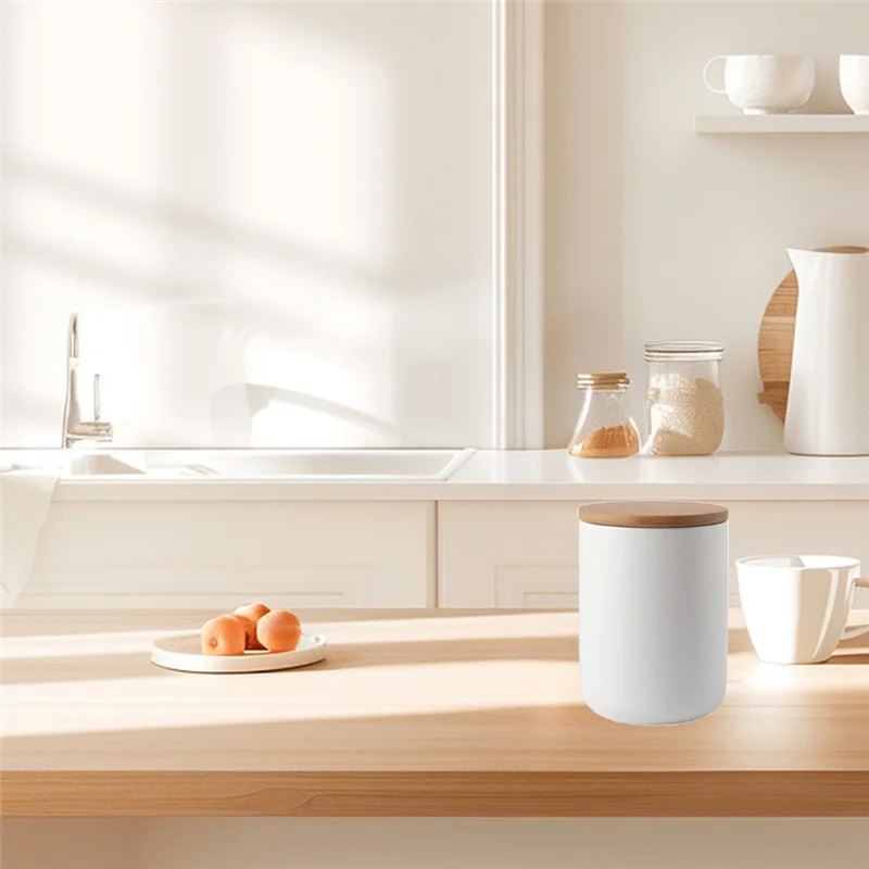 

A7THK-800Ml Storage Jar Bamboo Lid Storage Bottles Grains Tea Leaf Coffee Beans Candy Food Jar Spices Sugar Container