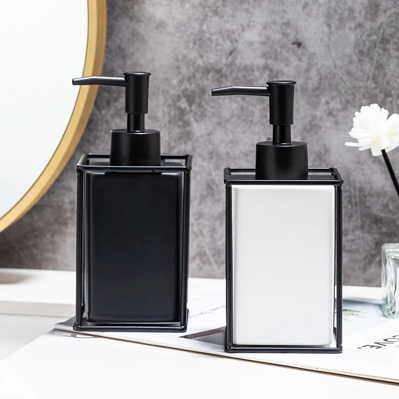 

Ceramic Soap Dispenser Bathroom Hand Sanitizer Bottle Lotion Pump Dispenser Black/White Ceramic Soap Dispenser Shampoo Bottle