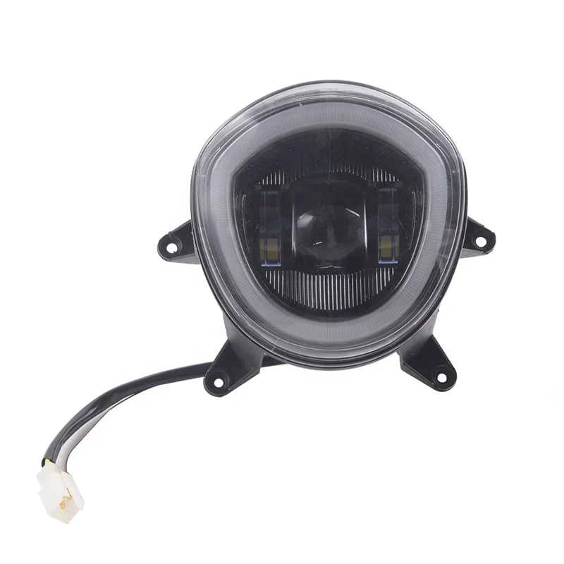 Factory Price Motorbike Black Front LED Headlight with High/Low Beam DRL for P eugeot Django 125