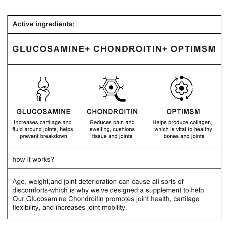 Alxfresh Chondroitin Glucosamine Capsules Turmeric Tablet for Knee, Joint Health, Bone Quickly Nutrition Supplement